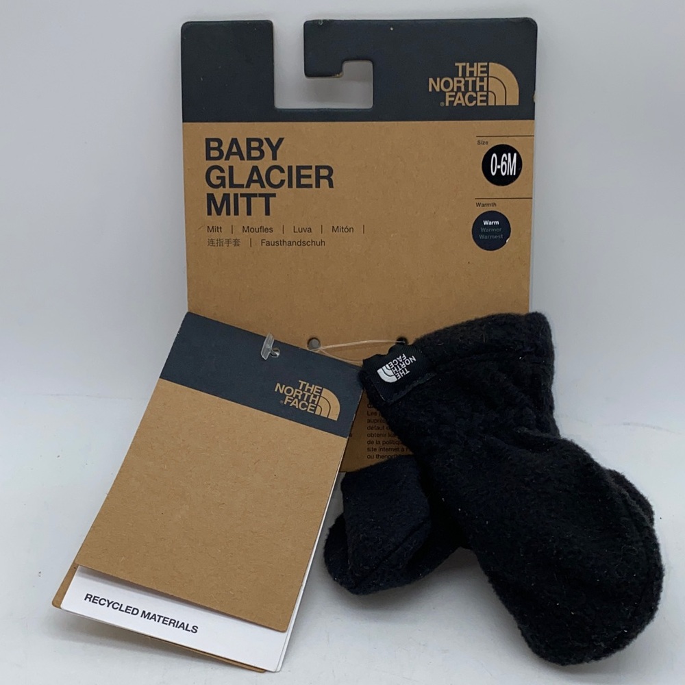 The North Face Baby Glacier Mittens - Black Infant Unisex 0-6 Months Winter
